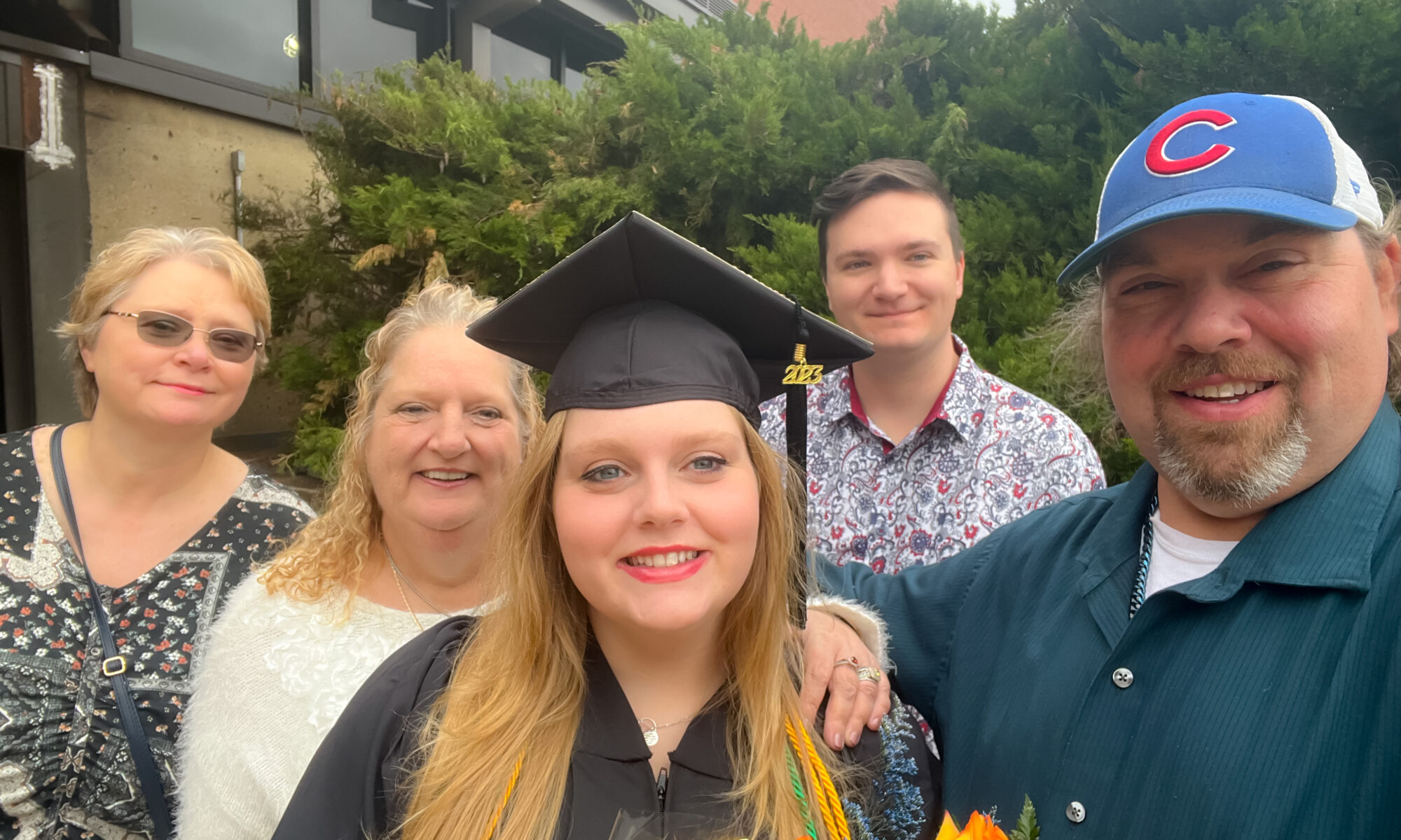 Blazek with her family at her UTM graduation