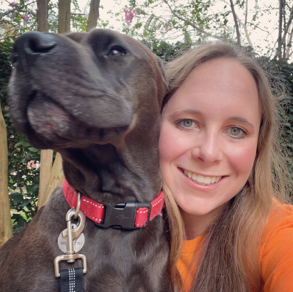 Jessica Krob with her dog.